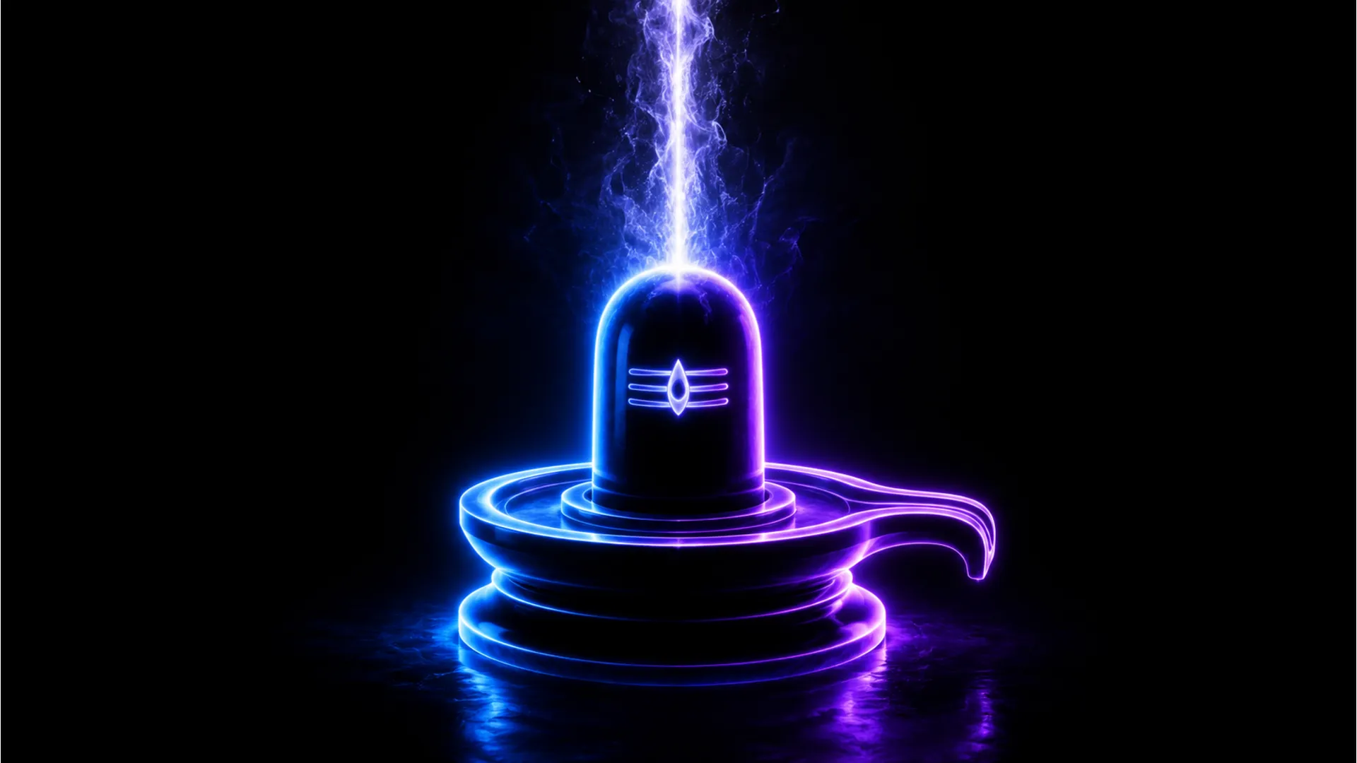 Abstract glowing neon Shivling image for mobile wallpaper