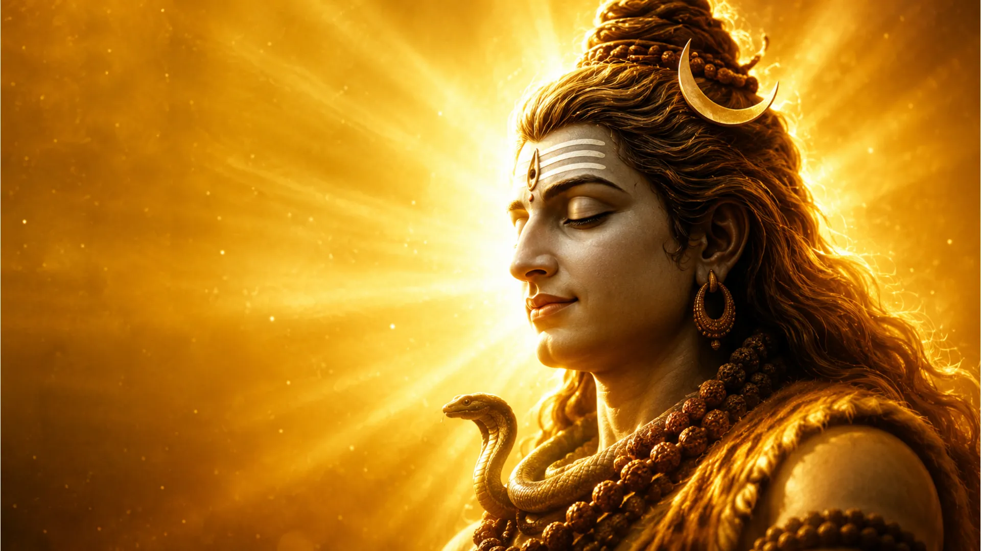 Golden aura har har mahadev photo full hd for spiritual positivity.