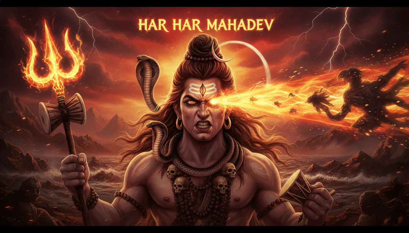 Fierce Rudra form Har Har Mahadev photo image third eye opening