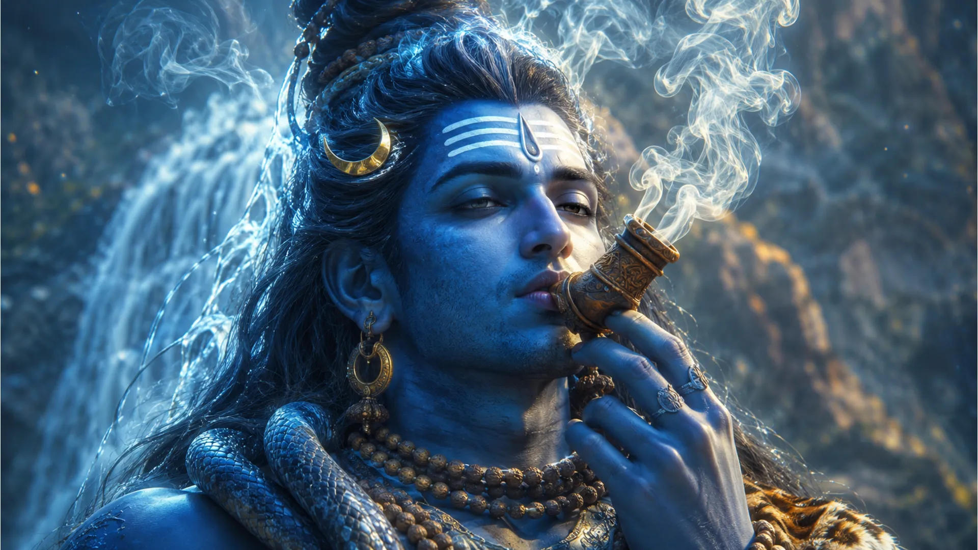 Fantasy concept art for har har mahadev ganja photo in 4K resolution.