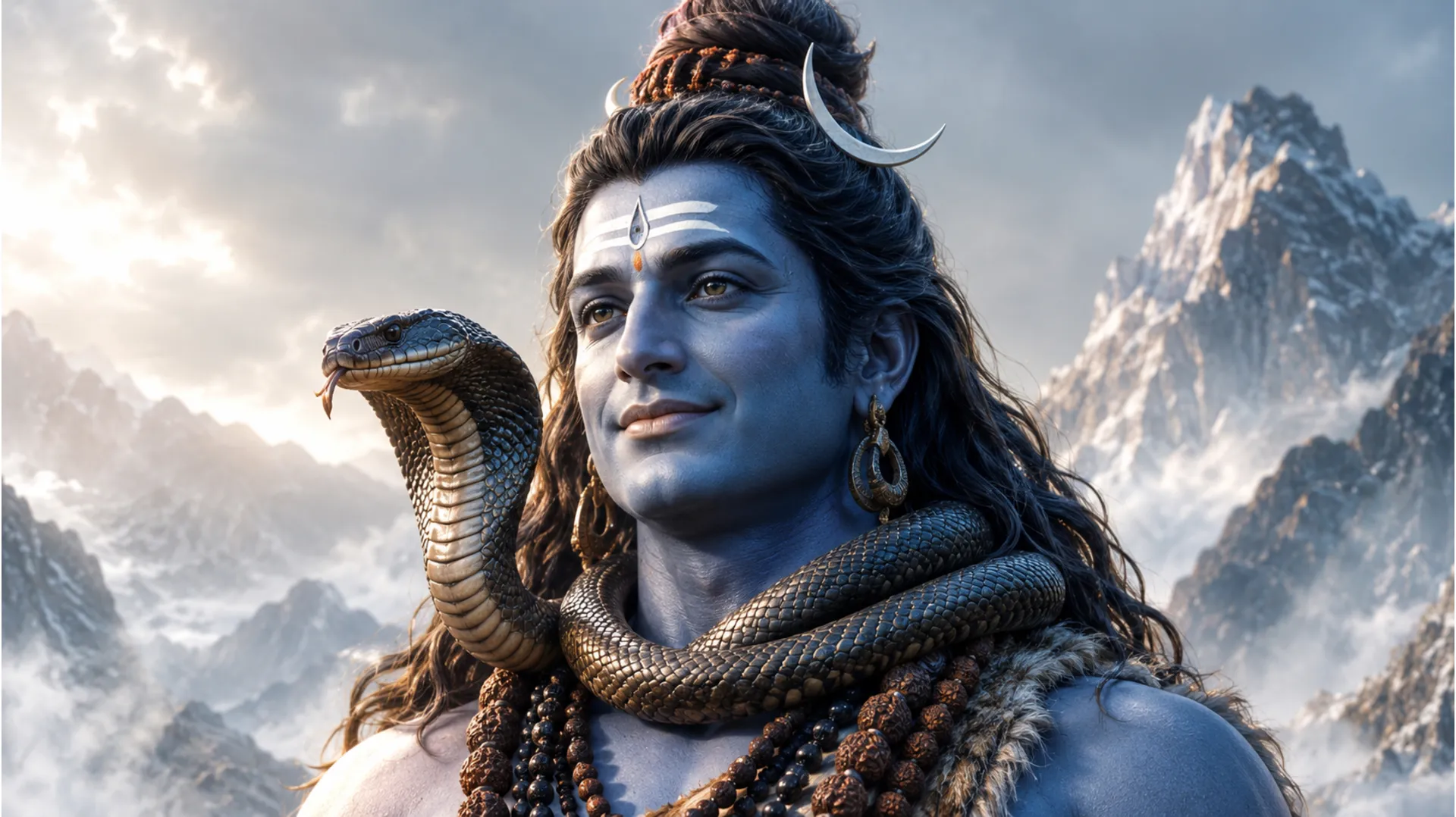 Mahadev with snake around neck close up Har Har Mahadev ke photo.