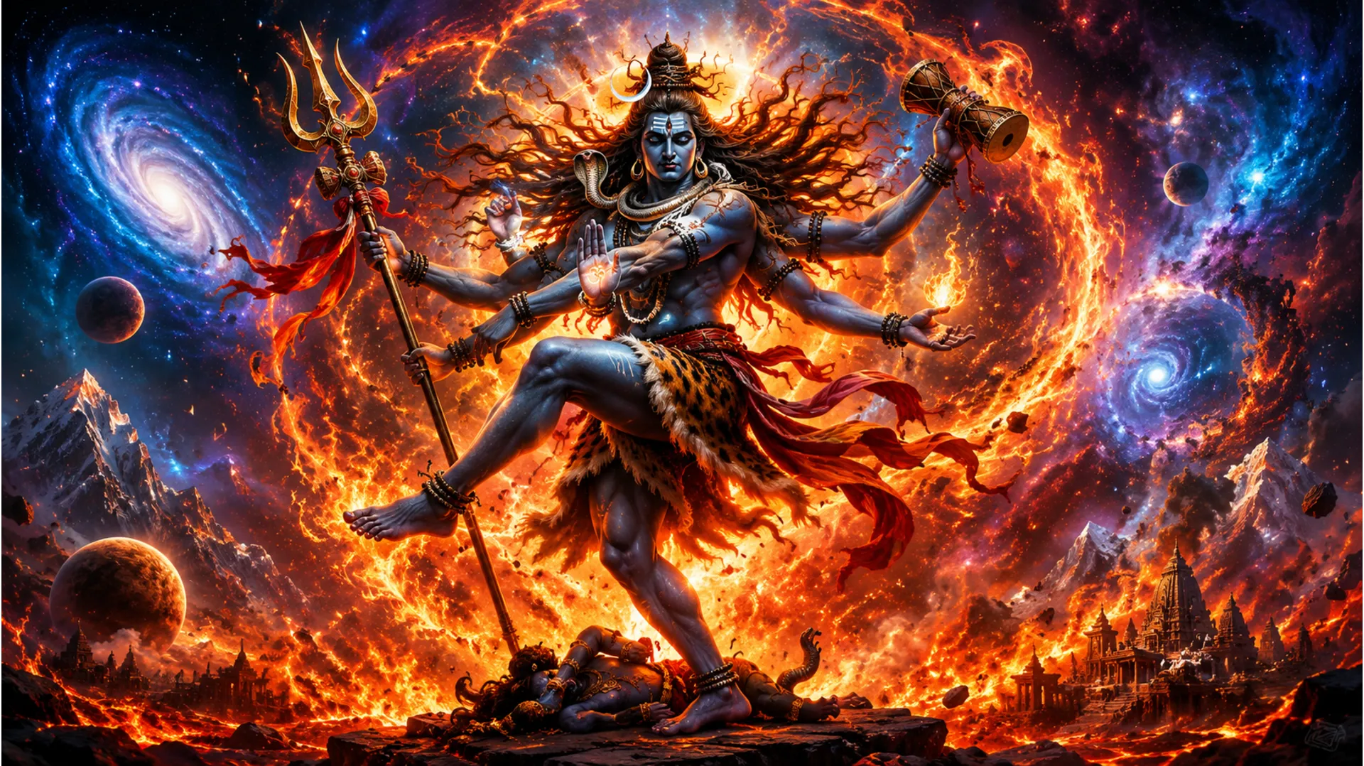 Rudra Roop Har Har Mahadev ke photo performing the celestial Tandav dance.