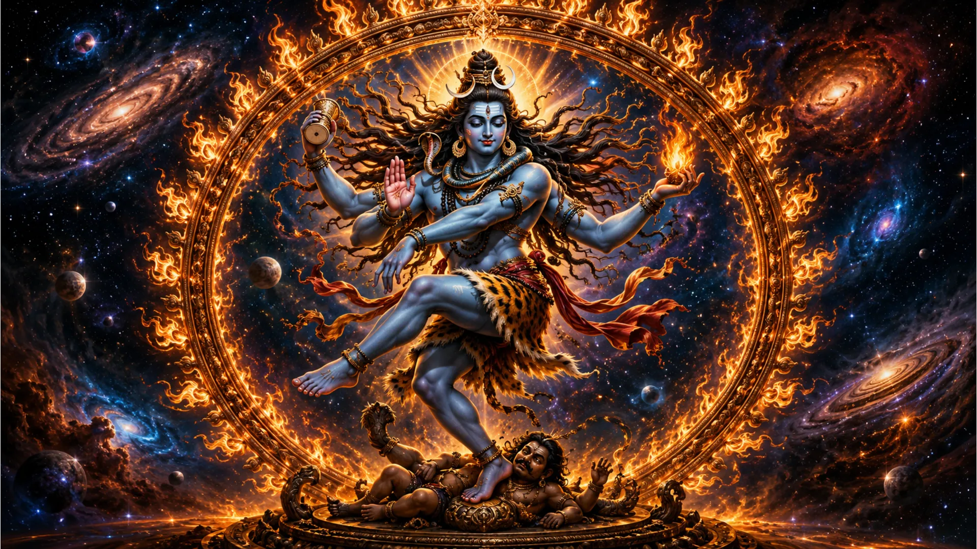 Har Har Mahadev photo download of Shiva performing the cosmic Nataraja dance