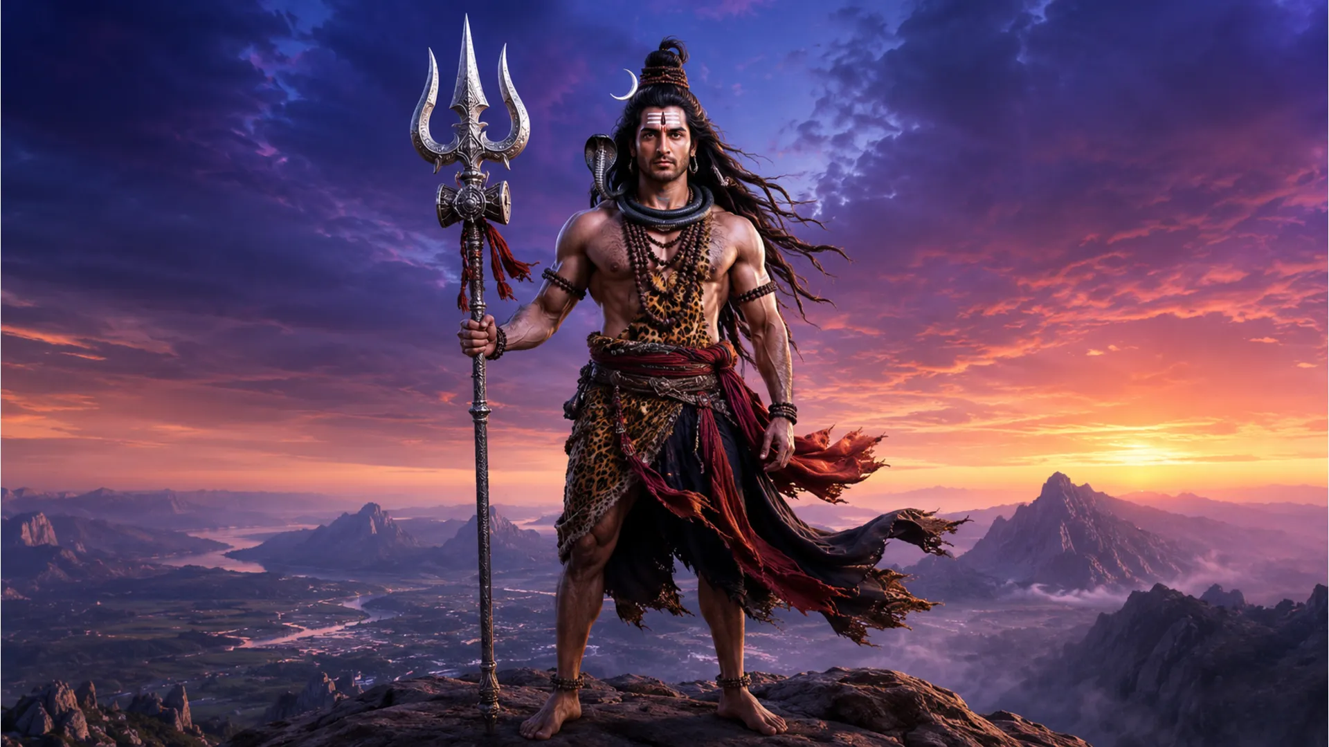 High quality har har mahadev serial photo of Shiva holding Trishul.