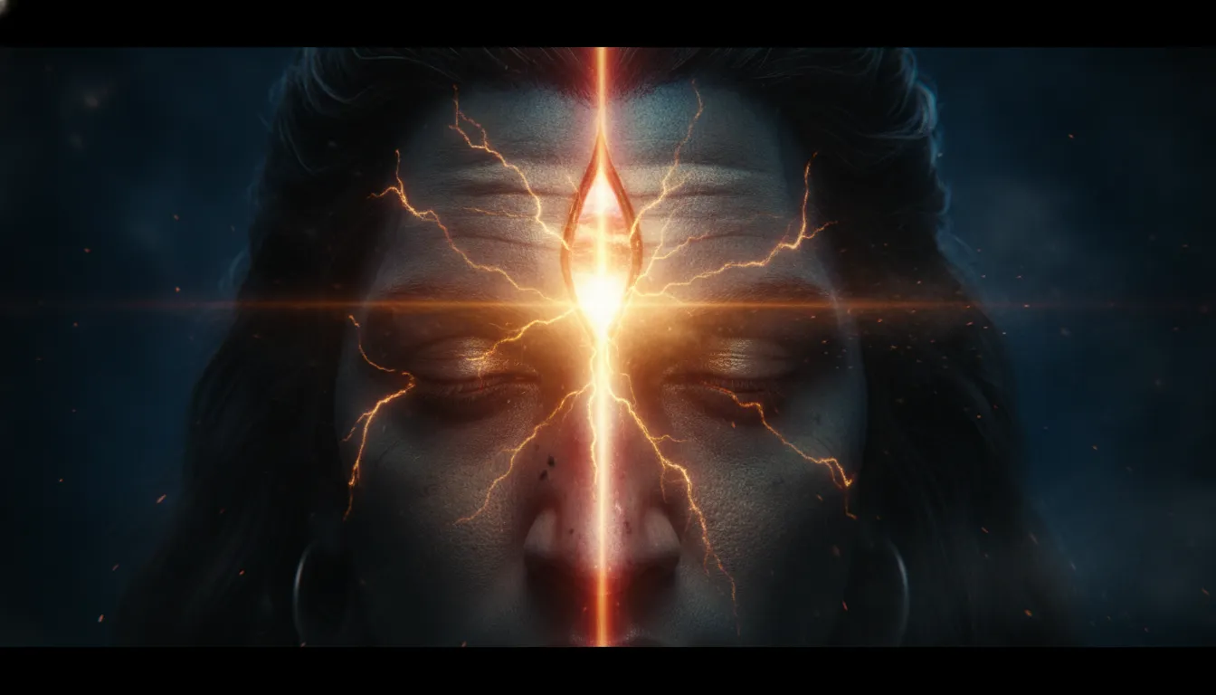 Intense Har Har Mahadev photo HD illustrating the opening of Lord Shiva's third eye.