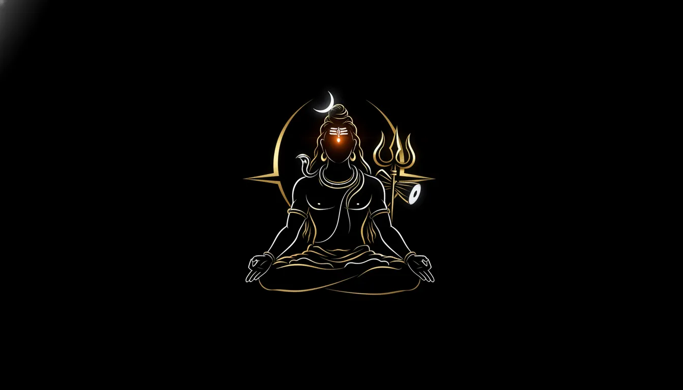 Minimalist black AMOLED wallpaper of Lord Shiva silhouette for mobile