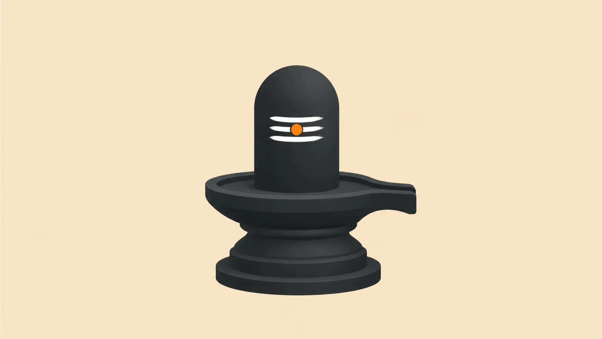 A clean, modern minimalist graphic design of a Shivling on a solid pastel background.