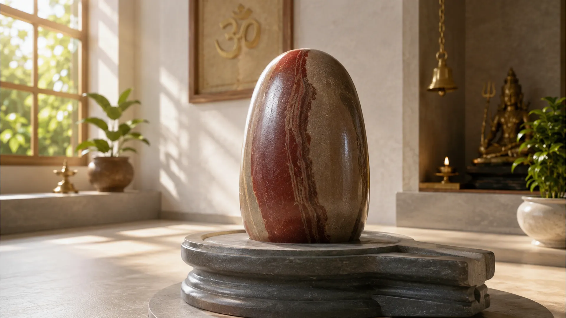 Smooth natural Narmadeshwar stone shivling from Narmada river