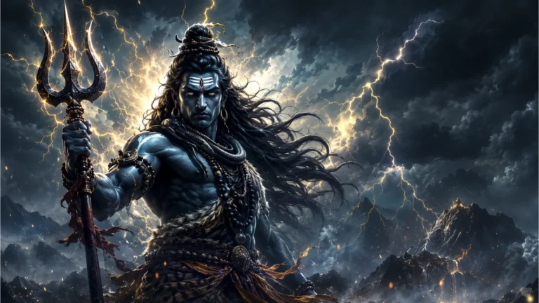 Furious Rudra avatar of Lord Shiva wallpaper in high definition.