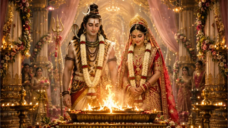 Har har mahadev serial photo of Lord Shiva and Goddess Parvati wedding ceremony.