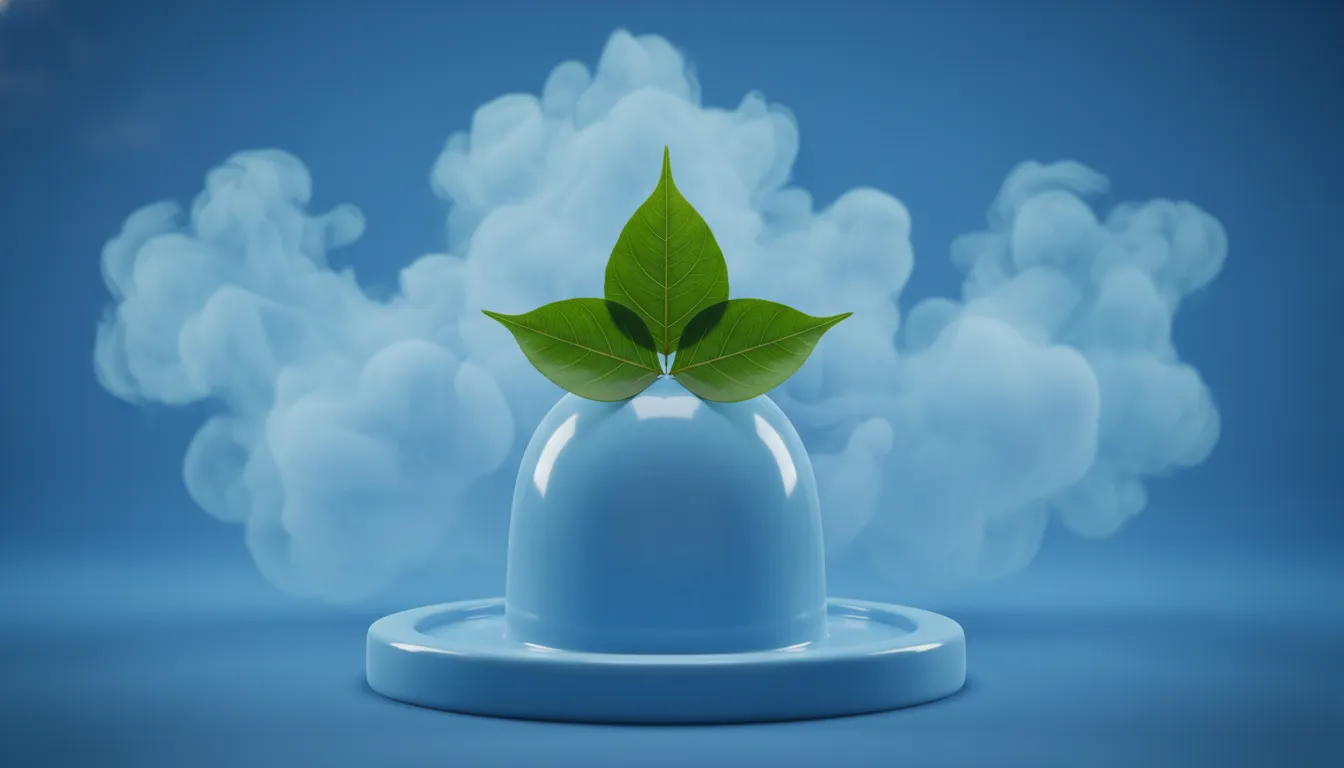 Cinematic sky blue smoky atmosphere Shivling images with bili patra details.