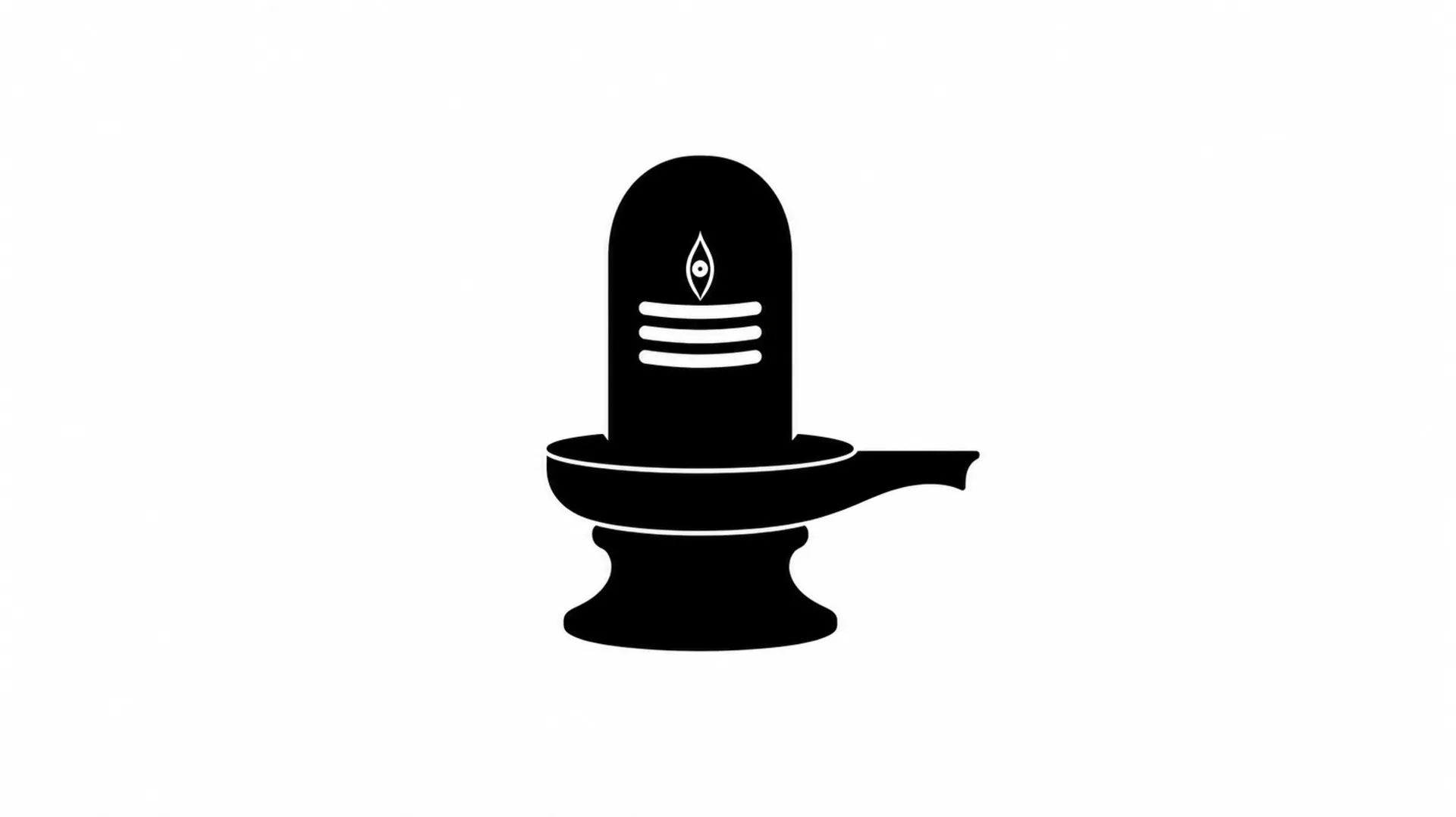 Small solid black silhouette shivling tattoo image on the wrist accompanied by a tiny third eye symbol.