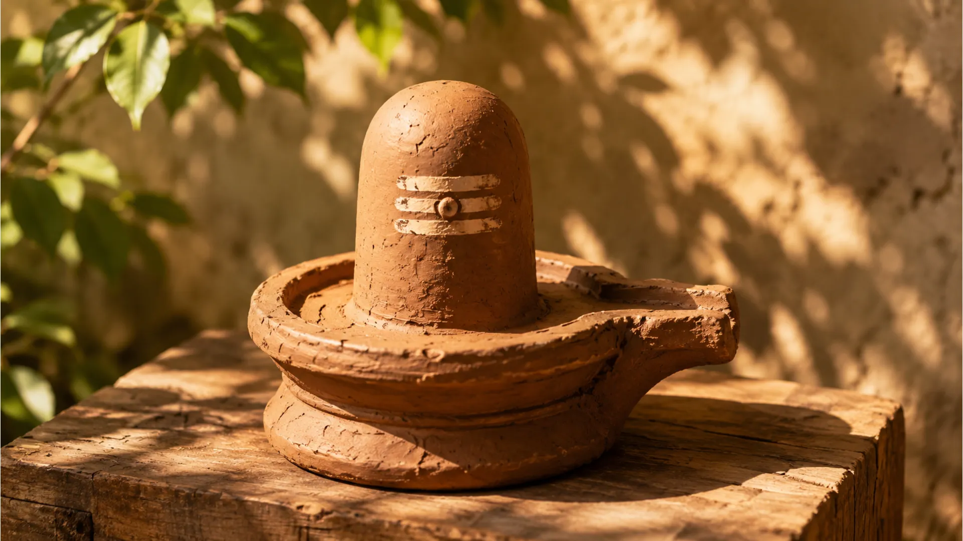 Artistic 3D clay sculpted Shivling image with realistic fingerprints