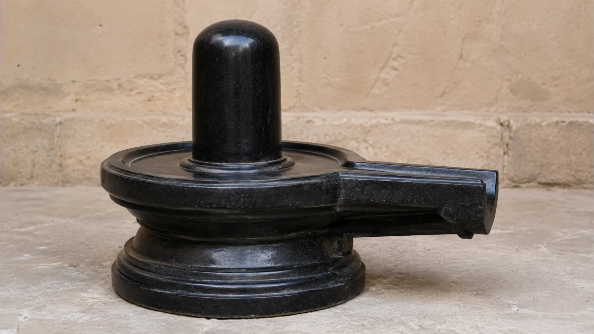 High-definition reference image of a traditional historic stone Shivling with its classic base for architectural comparison.