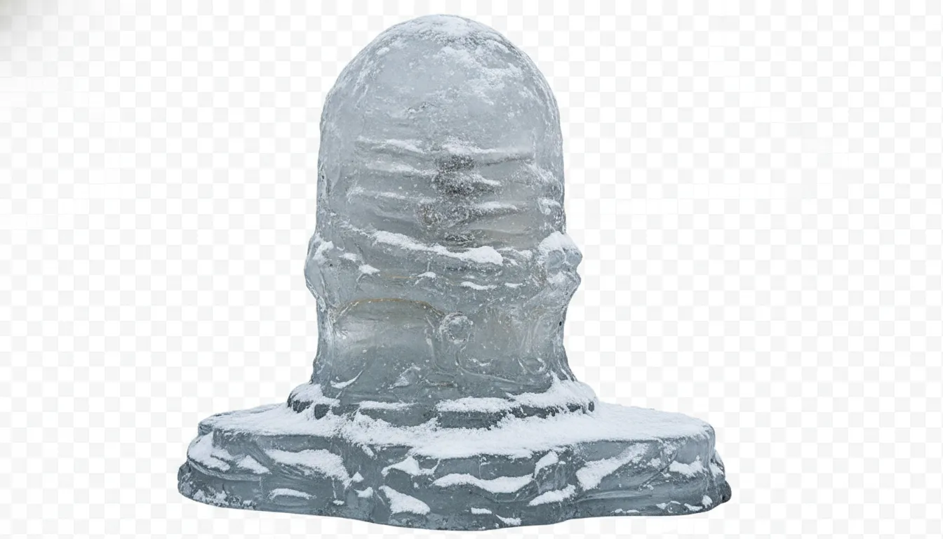 Full view authentic Amarnath cave shivling without background
