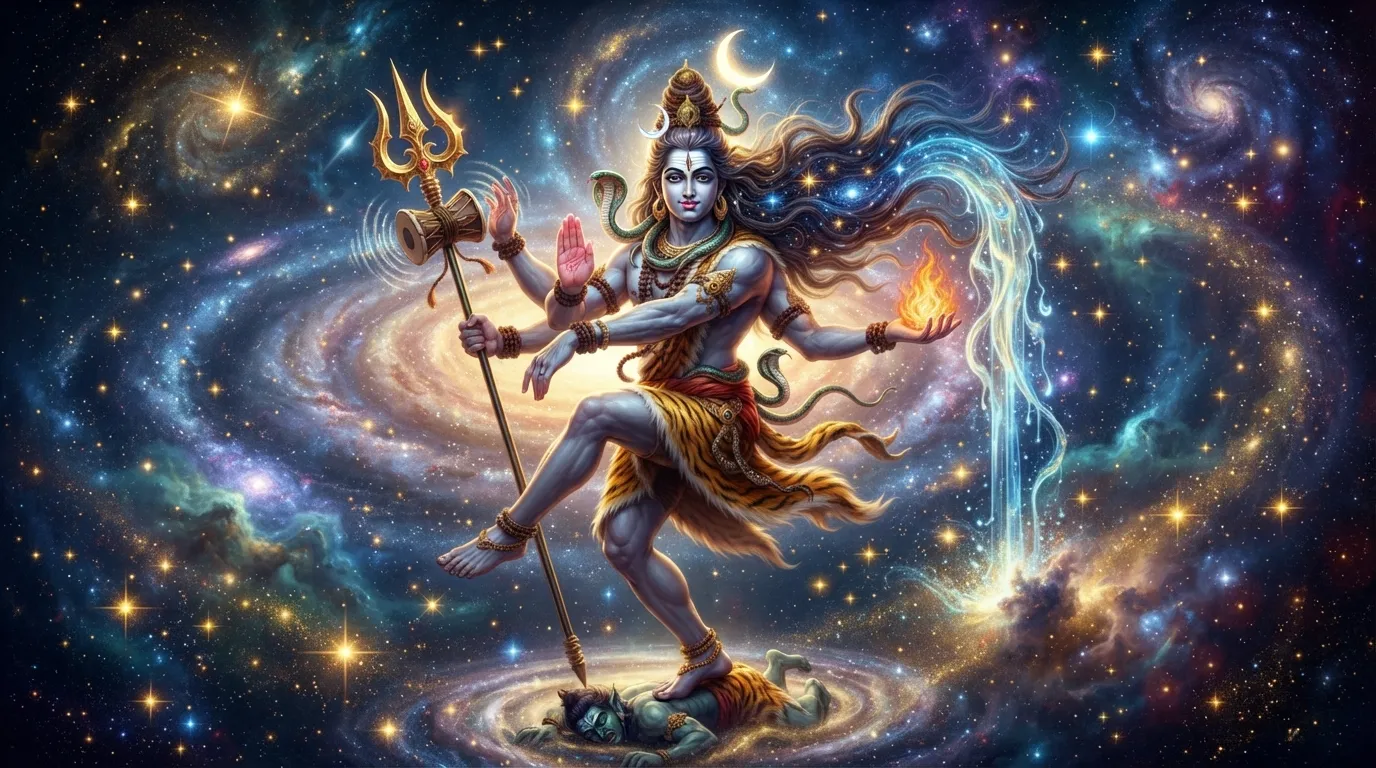 Digital 3D art of Lord Shiva cosmic dance Shiv DP for WhatsApp