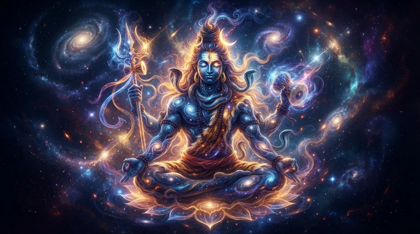 Abstract spiritual art of Lord Shiva formed out of colorful smoke and light, Mahadev hd wallpaper 4k