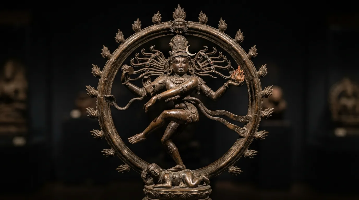Authentic bronze shiva nataraja images showing the divine cosmic dance pose.