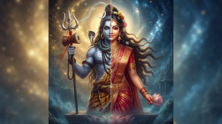 Unique Bholenath photo representing the half-male, half-female form of Ardhanareshwar