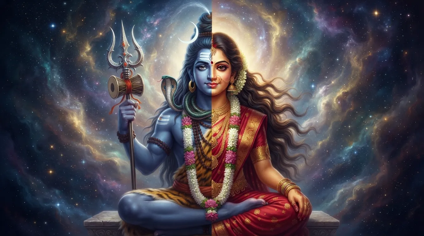 Ardhanarishvara (half-Shiva, half-Parvati) symbolic image for DP
