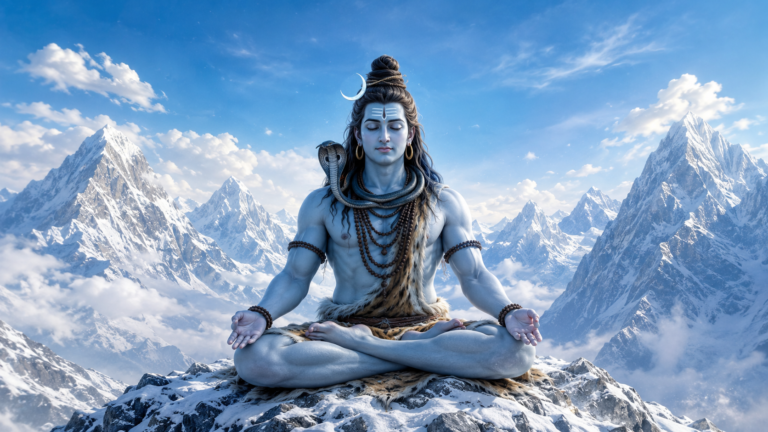 Baba Bholenath ka photo in deep meditation on Mount Kailash