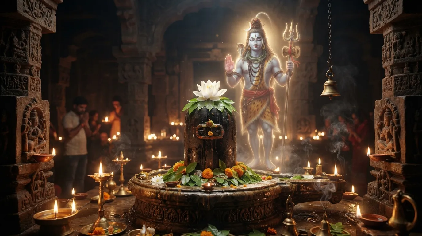 Lord Shiva blessing the holy Shivling photo HD 1080p download