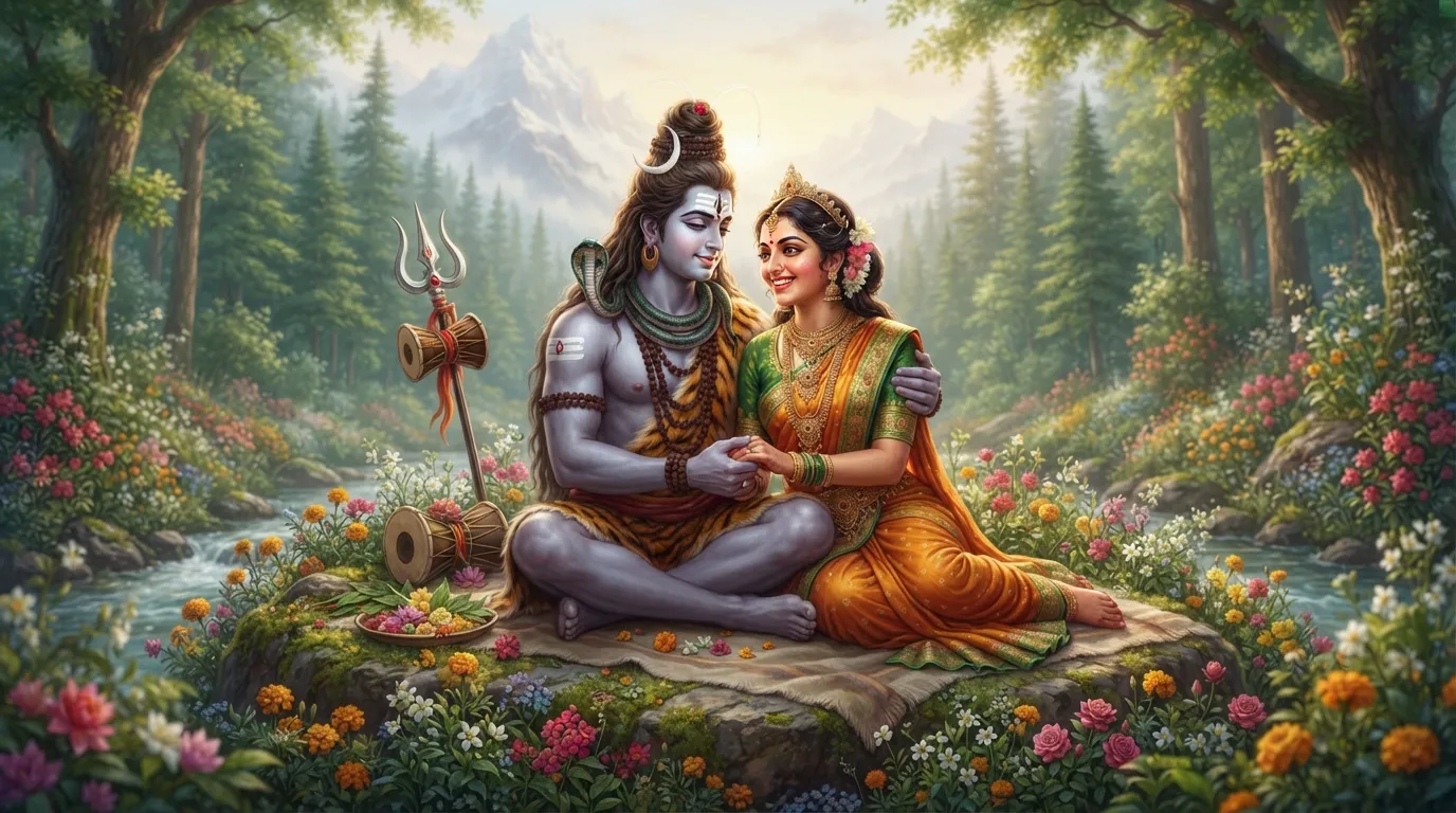Bholenath and Parvati as the embodiment of an ideal couple.