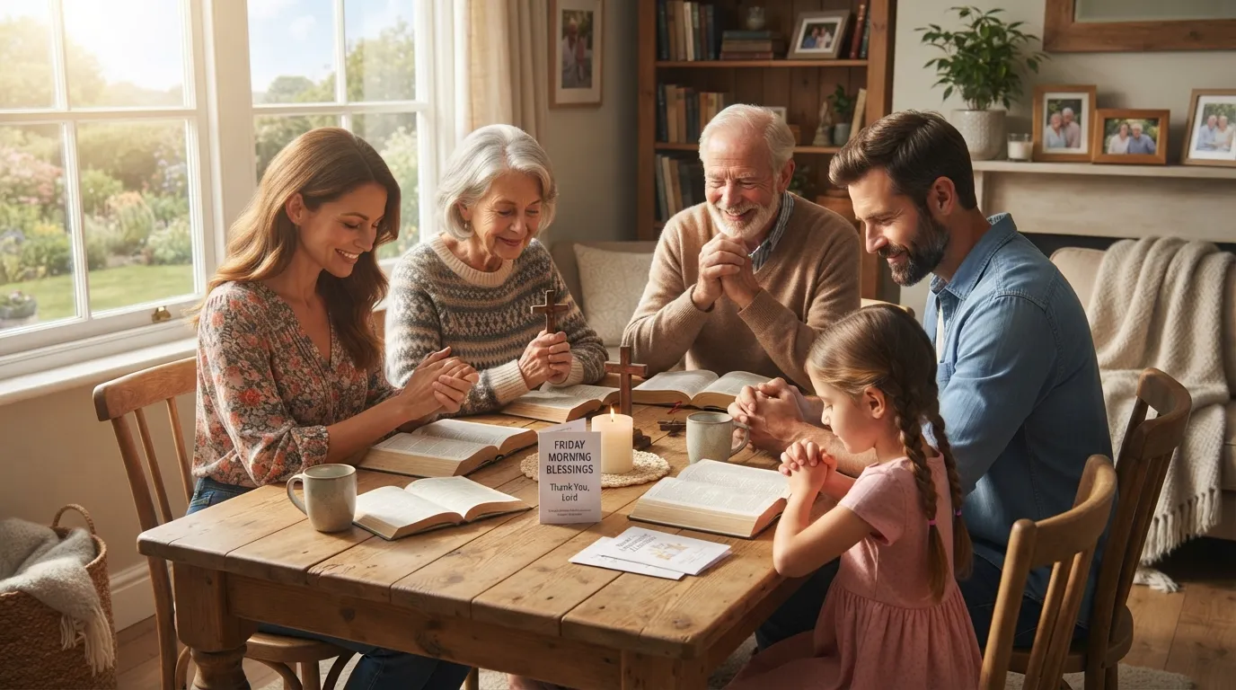 Good morning images god friday family gathering for morning grace