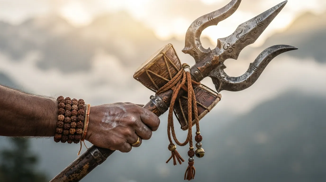 Close up Lord Shiva hand holding trident Shiv DP for WhatsApp
