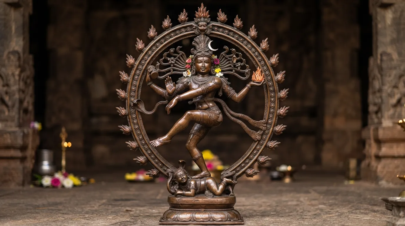 Lord Nataraja bronze idol representing the cosmic dance of Shiva.