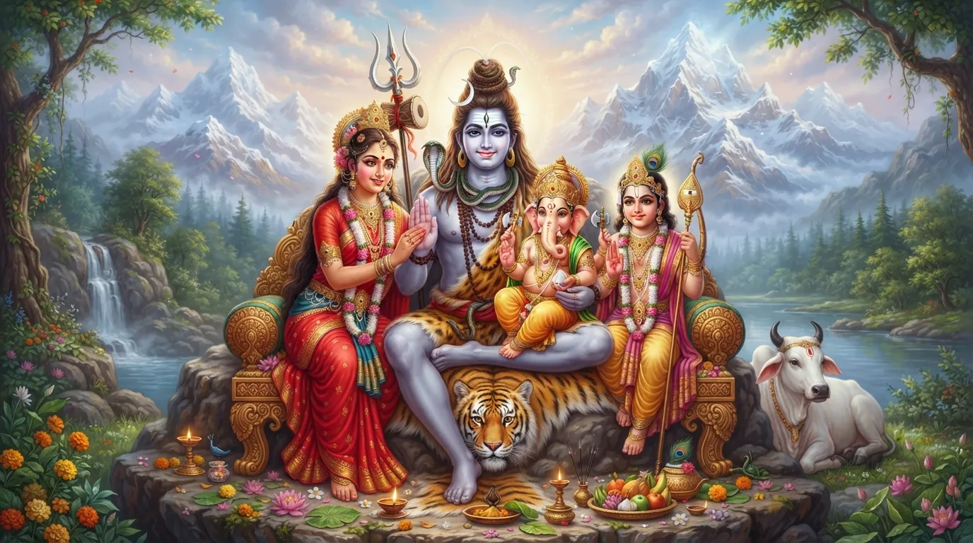 Bholenath ka photo hd quality mein complete Shiv Parivar ke sath