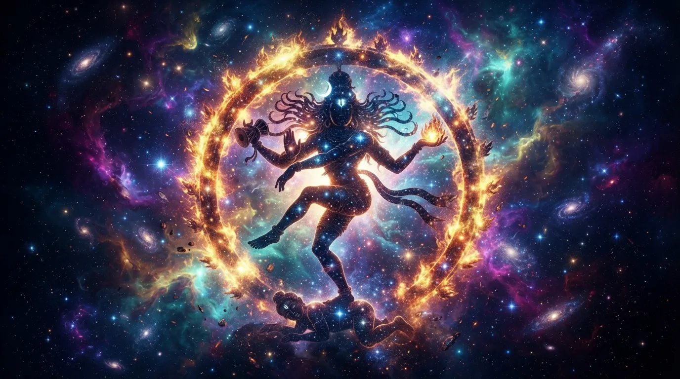 Cosmic background Nataraja images wallpaper for mobile screens