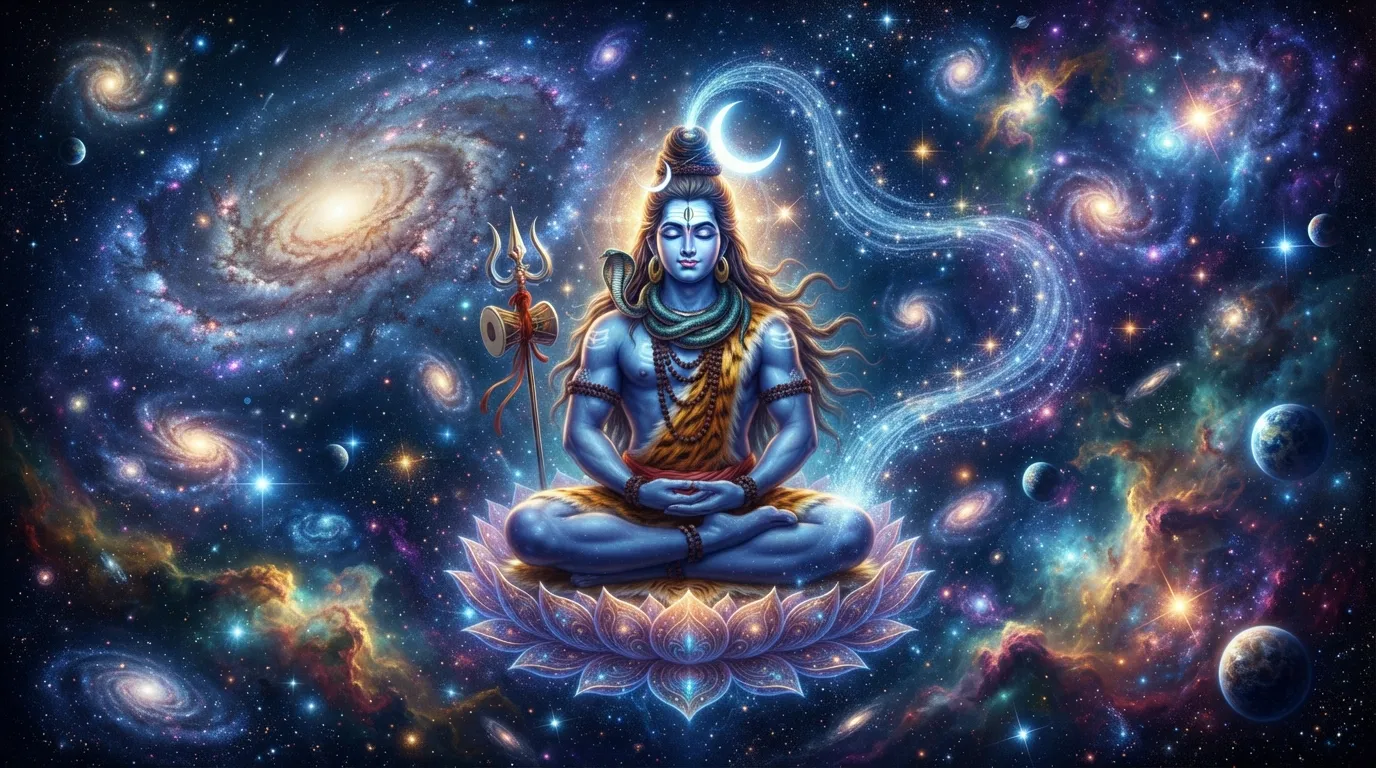 Bholenath in universe cosmic background photo HD 1080p