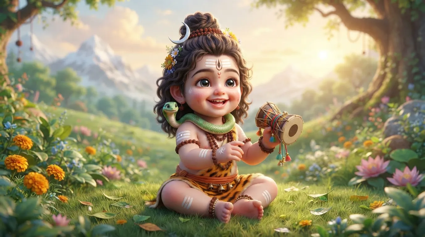Cute child avatar Baba Bholenath ki photo HD