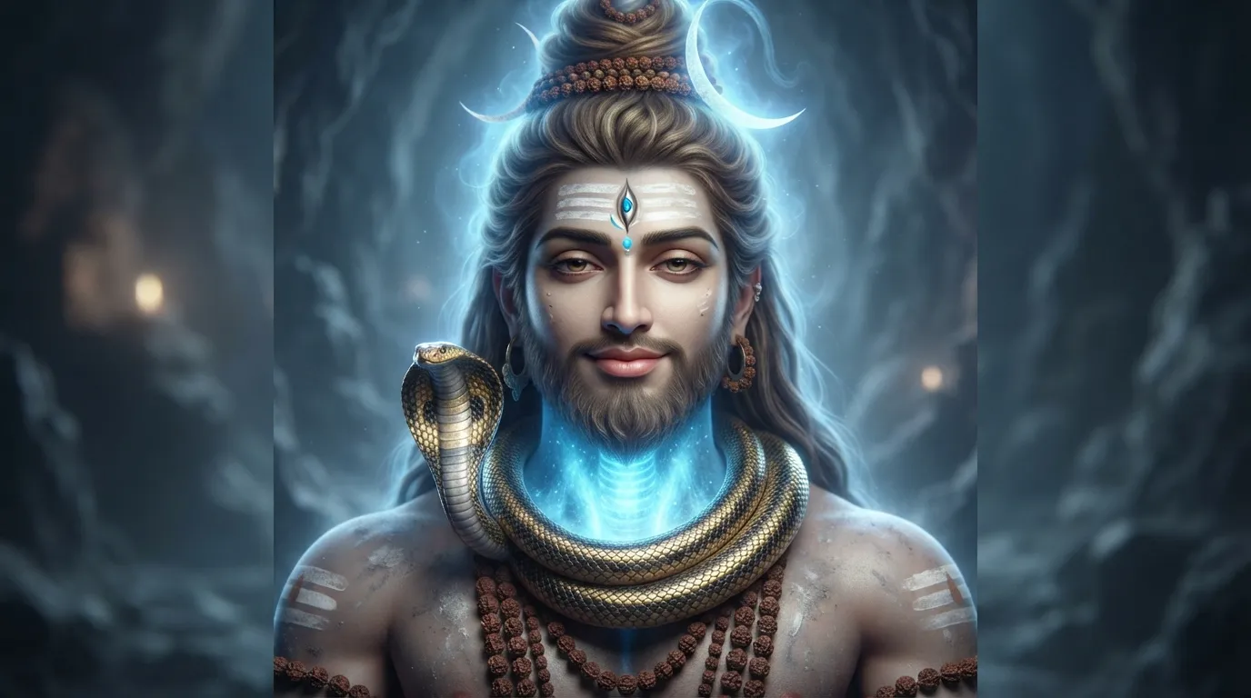 Majestic Neelkanth Lord Shiva portrait Shiv DP for WhatsApp