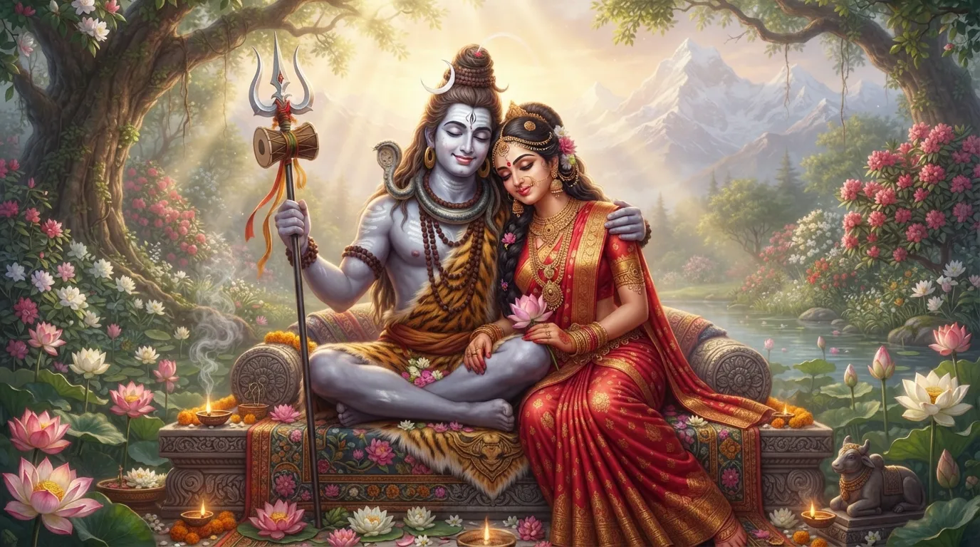 Divine Shiv Parvati artistic portrait Shiv DP for WhatsApp