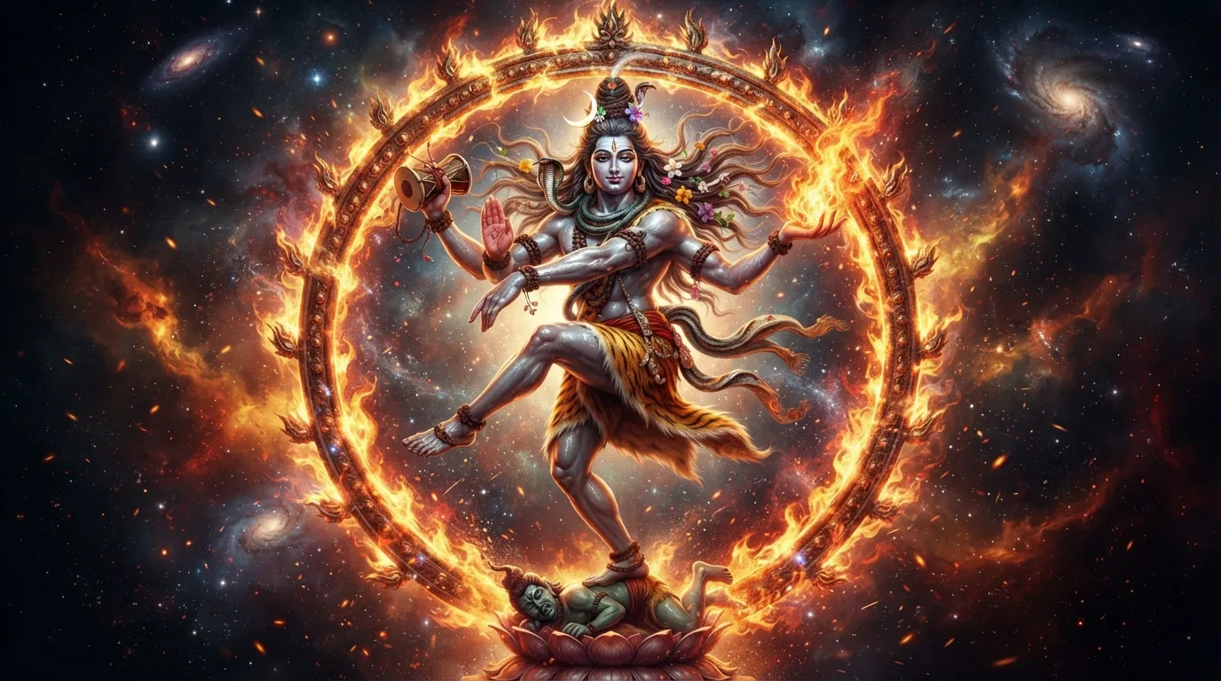 An image of Lord Shiva Nataraja, capturing the dynamic and powerful energy of the cosmic dance.
