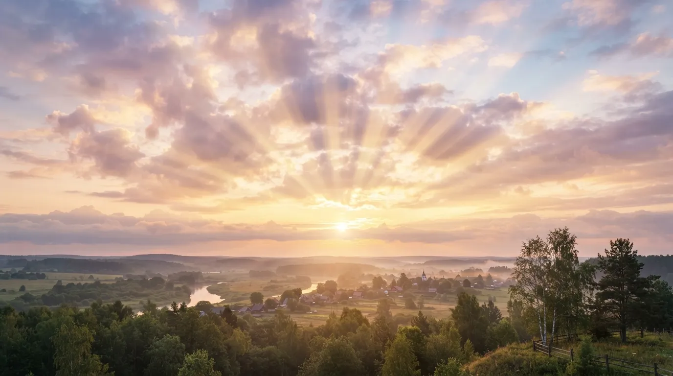 Good morning images god friday with soft angelic sky and sunlight