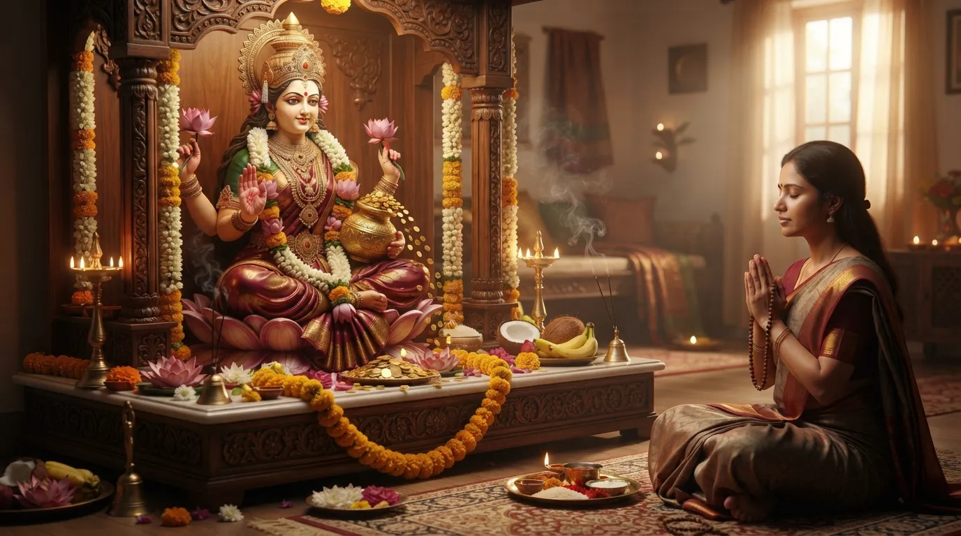 Goddess Lakshmi sitting on lotus good morning images god hd