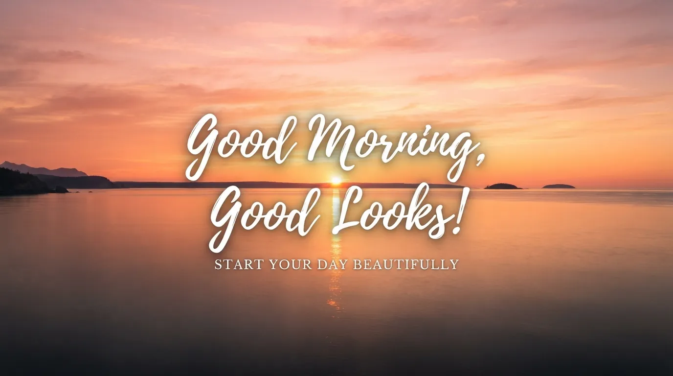 A vibrant golden sunrise over a calm ocean with stylish typography.