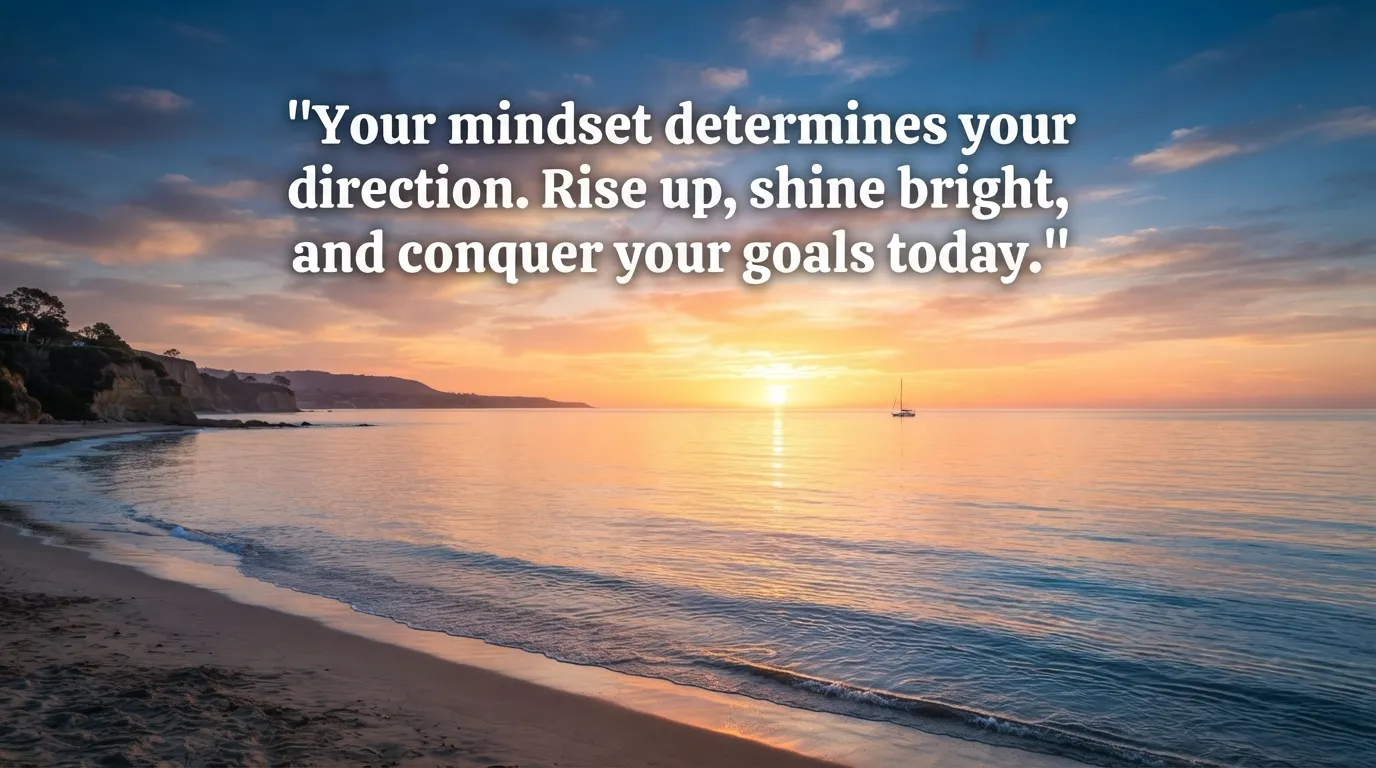 Thought good morning images featuring a dramatic sunrise over a calm ocean.