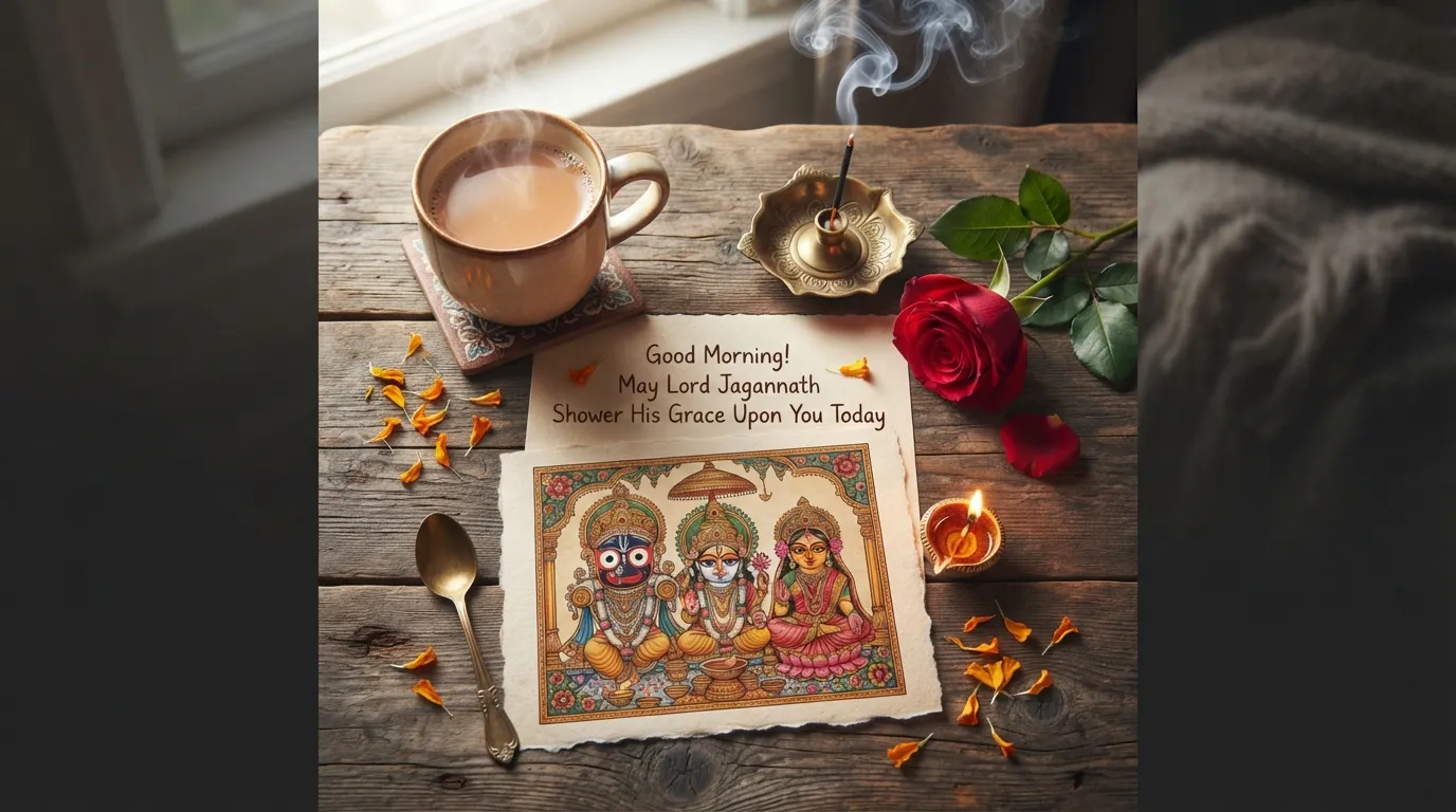 Lord Jagannath blessings morning greeting card