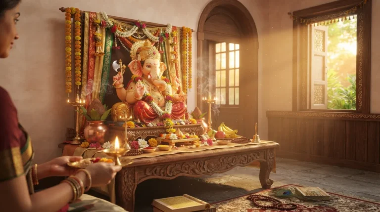 Golden Lord Ganesha statue with morning sunlight good morning images god hd