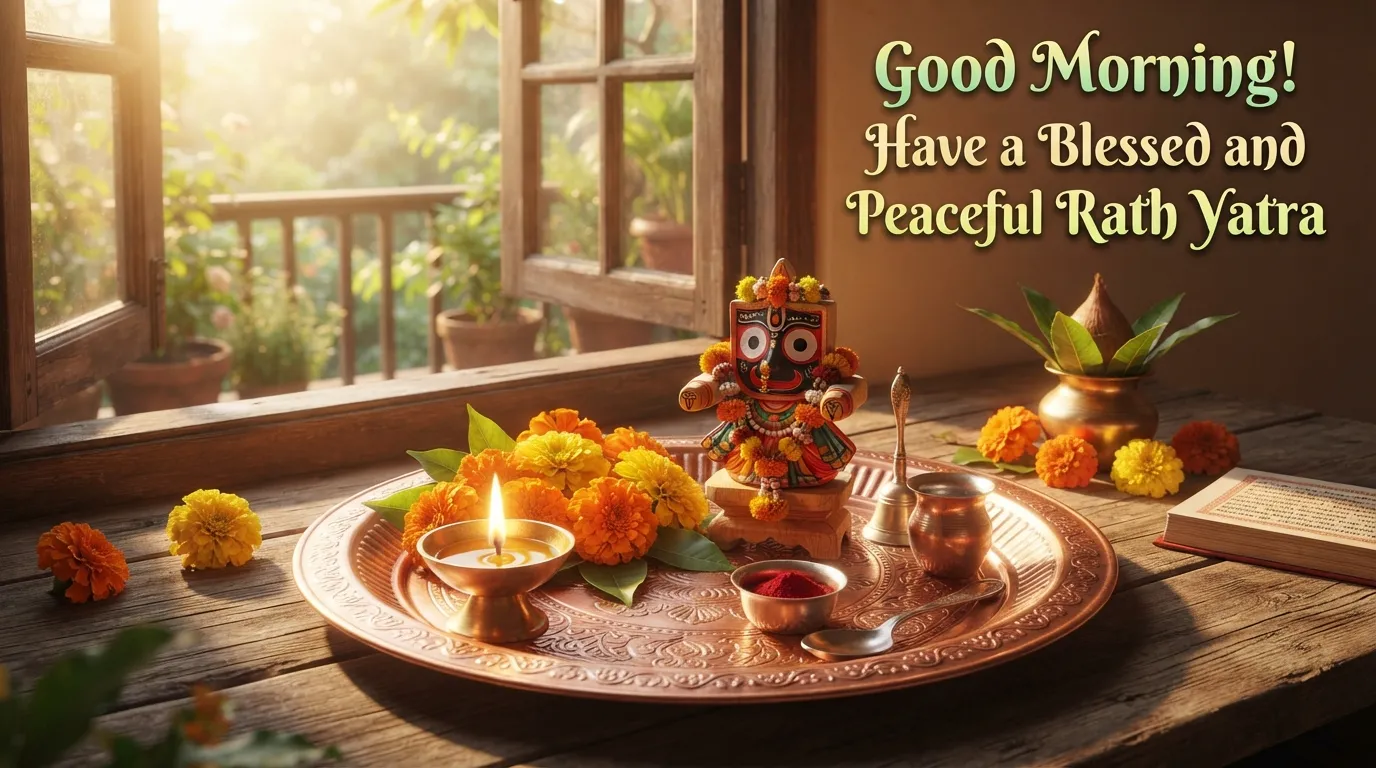 Morning wishes for Rath Yatra with Lord Jagannath image