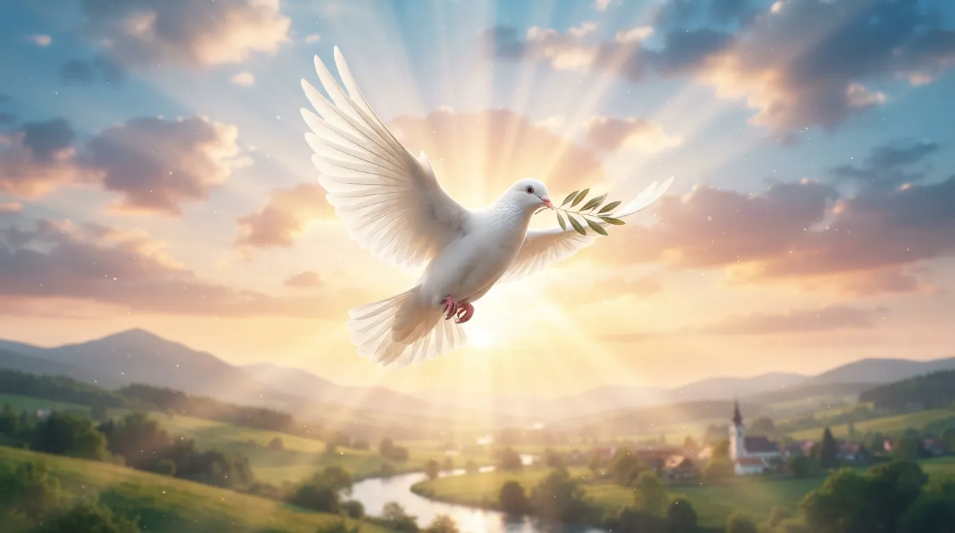 Good morning images god friday featuring a white dove in golden sunlight