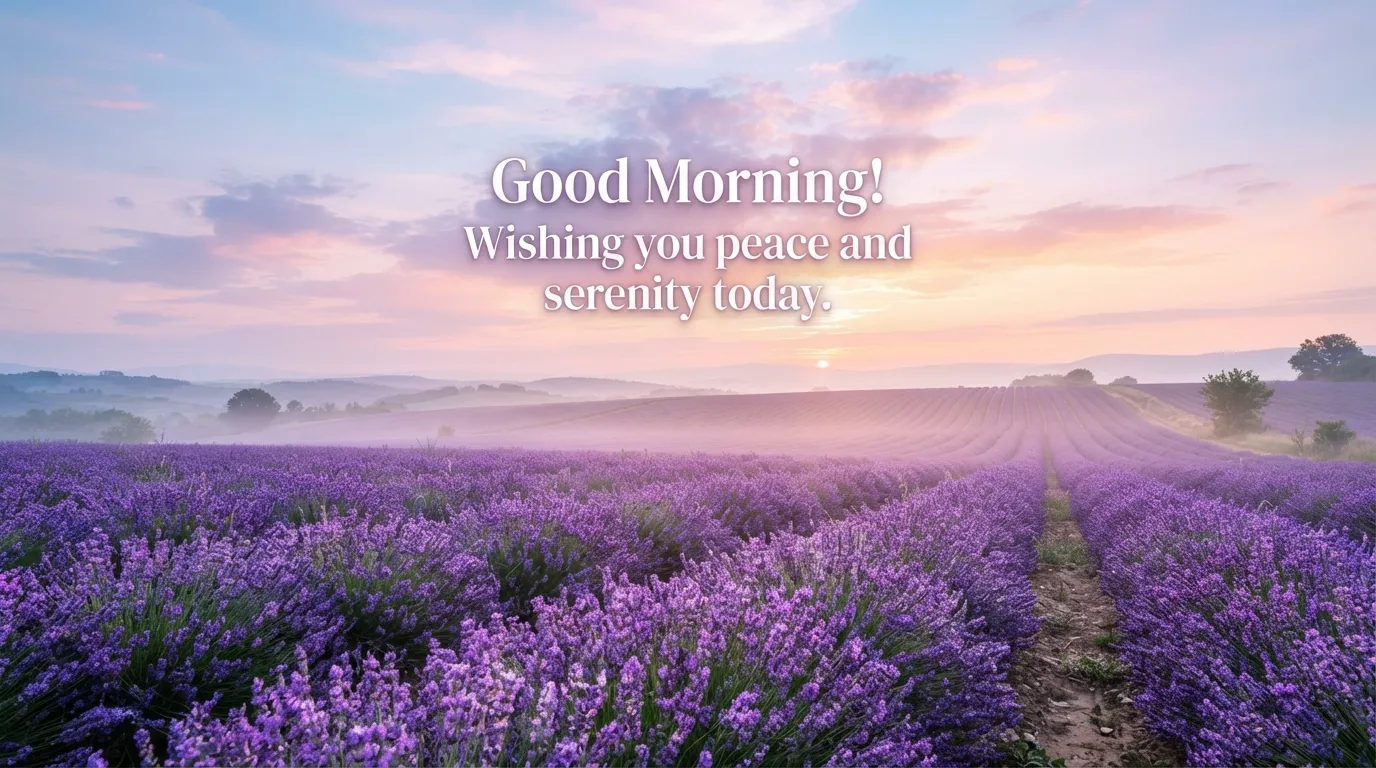 Purple lavender rows under a beautiful pink and purple morning sky