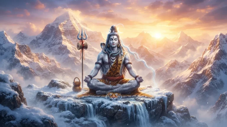 Lord Bholenath ke photos in deep meditation on snowy Mount Kailash peaks
