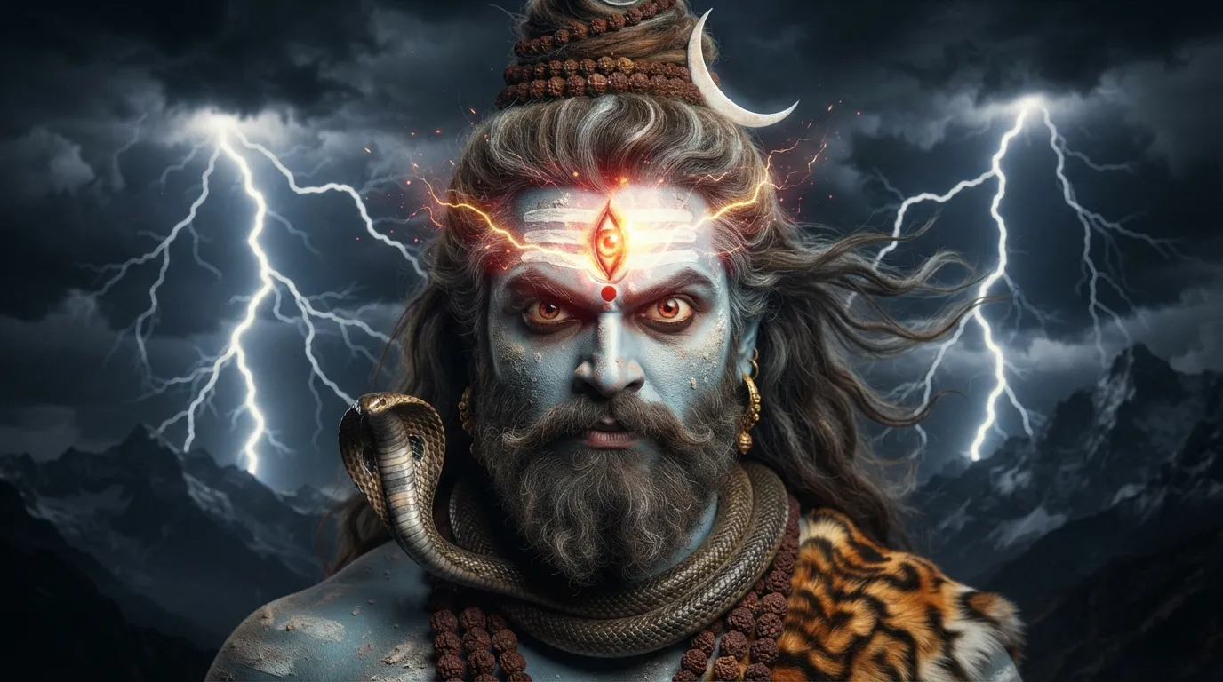 Angry Mahadev Rudra roop bholenath ke photos with glowing third eye