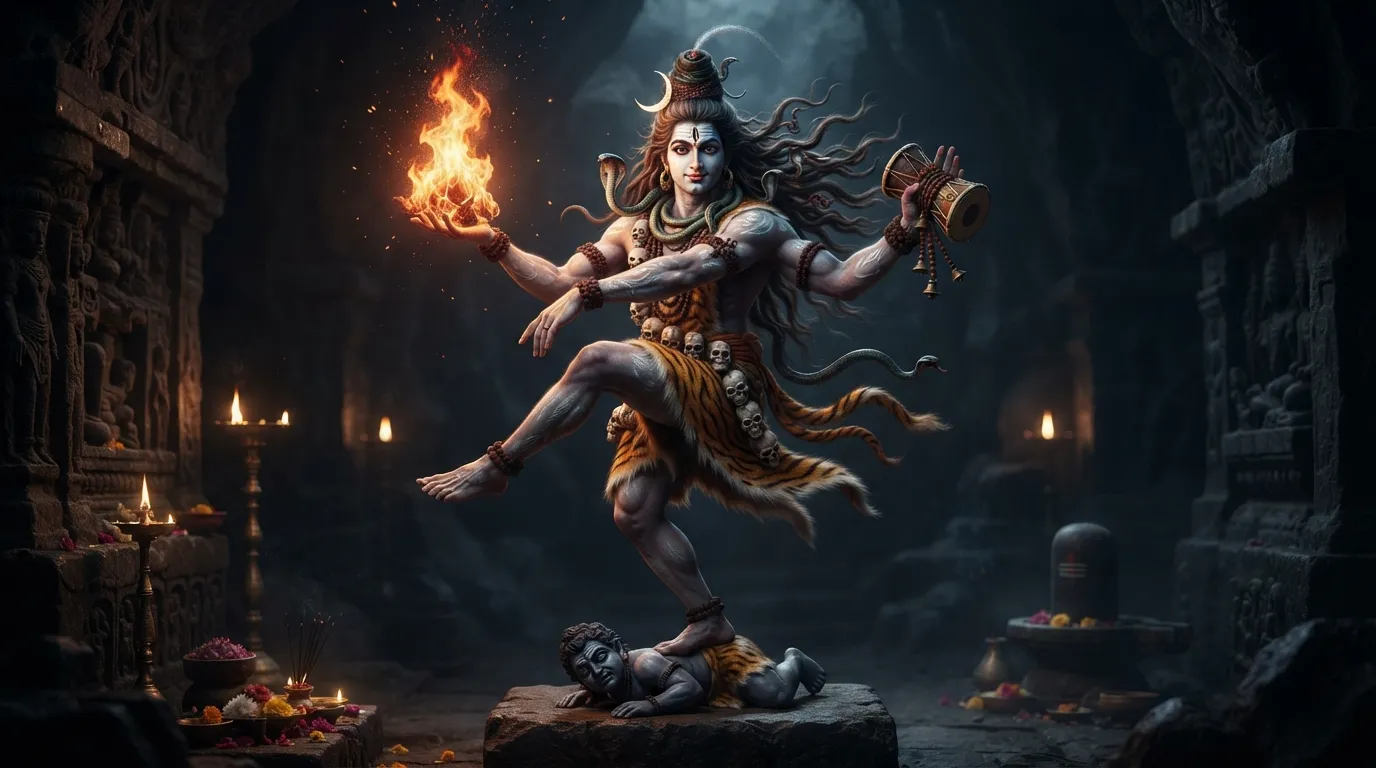 Lord Nataraja's hand holding Agni the fire of transformation and destruction.