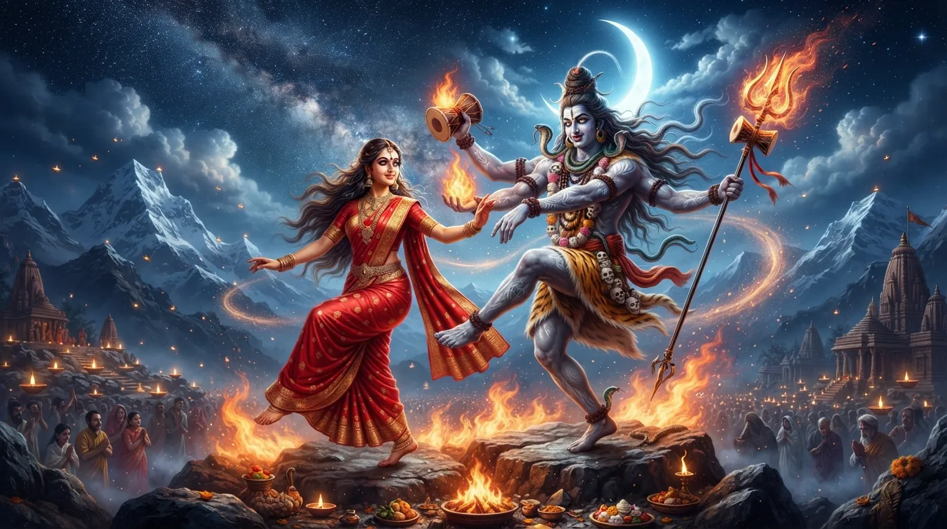 Shiv Parvati Shivratri images showcasing the divine cosmic dance wallpaper.